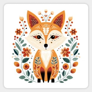 Scandinavian Folk Art Fox Magnet